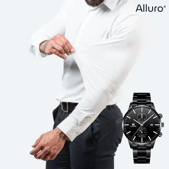 Camisa de Elegancia sin Arrugas + Elegante Reloj Black Titanium de regalo