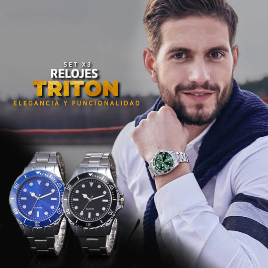 🔥PROMO SOLO HOY🔥! SET X3 RELOJES TRITON©️